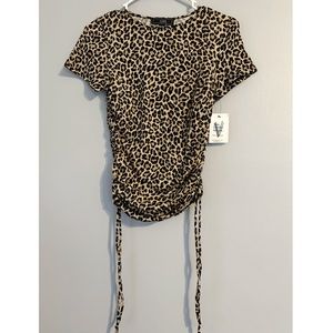 Vibe Sportswear Side Scrunch Cheetah Print Shirt